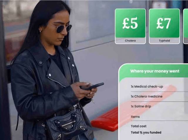 A donor viewing the DOGO app, showing an itemised breakdown headed Where your money went.